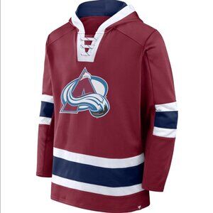 Colorado Avalanche NHL Fanatics Size Med Laced Hockey Hoodie Garnet/Navy/White
